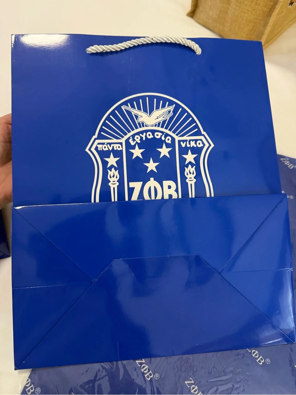 Zeta phi Beta gift bags set with matching box